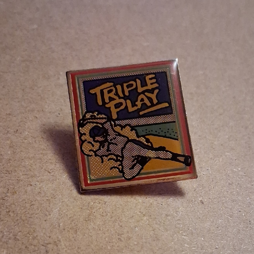 Triple Play Baseball Pin - Multicolor